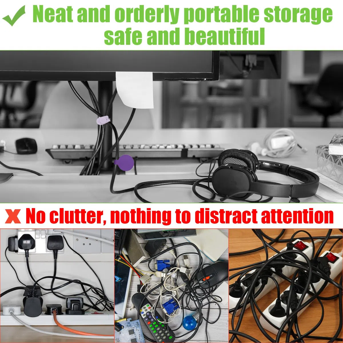 32 Uds Etiquetas para Cables y Bridas de Silicona, Reutilizables Etiquetas de Etiquetas para Cables Ajustables Bridas de Silicona 20 Etiquetas de Cables y 12 Bridas para Cables