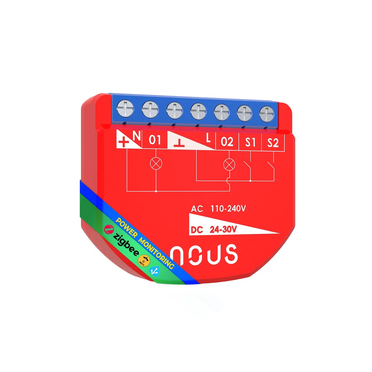 ZigBee Dual Smart Relay Module con monitoreo de energía, 2 canales independientes, CA 16 A/DC 10 A, compatible con Alexa, Zigbee2MQTT, Home Assistant, Tuya y Google Home, requiere concentrador ZigBee