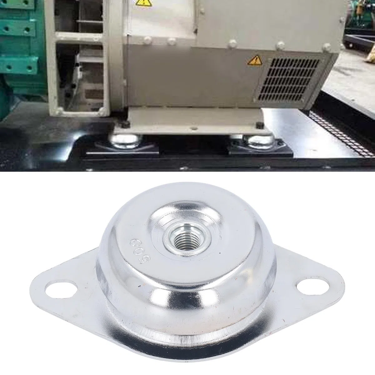 Almohadilla Antivibración Del Generador, Acero Inoxidable y Caucho, Aislador de Vibración Del Amortiguador de Choque de Capacidad de Carga de 500kg para Grupo Electrógeno Mecánico M16