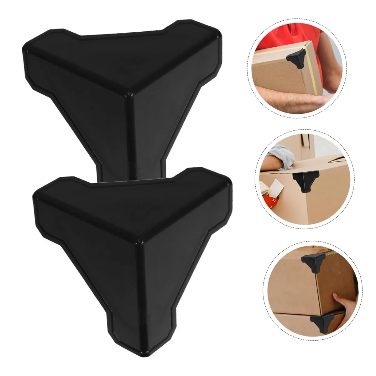 Angoily Esquineras para Muebles de Plástico Negro, 100 Piezas para Proteger Esquinas y Evitar Daños en Embalaje y Mudanzas