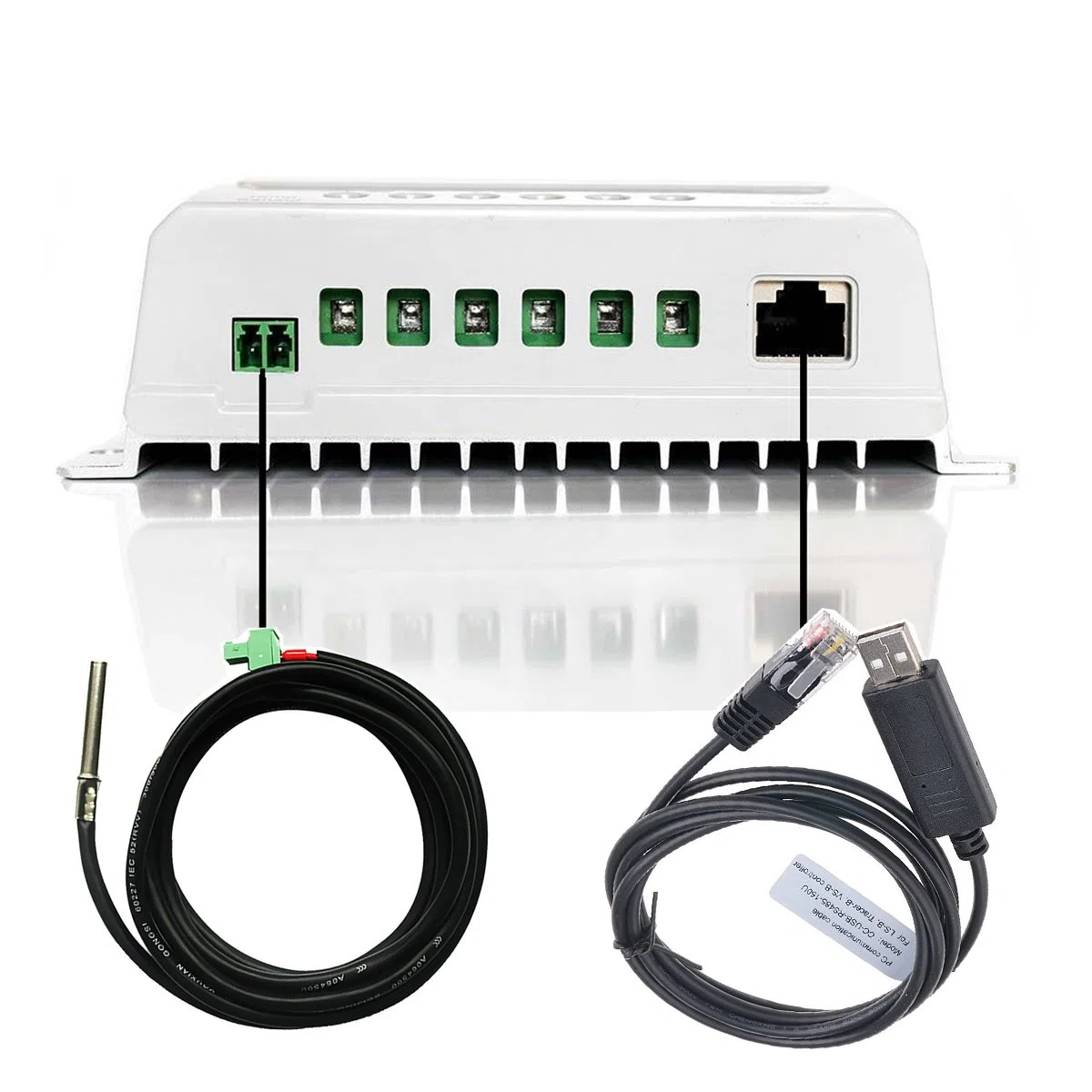 Sensor de temperatura de la batería y adaptador de monitoreo RS485 a USB Ajuste para EPEVER MPPT Controlador de carga solar