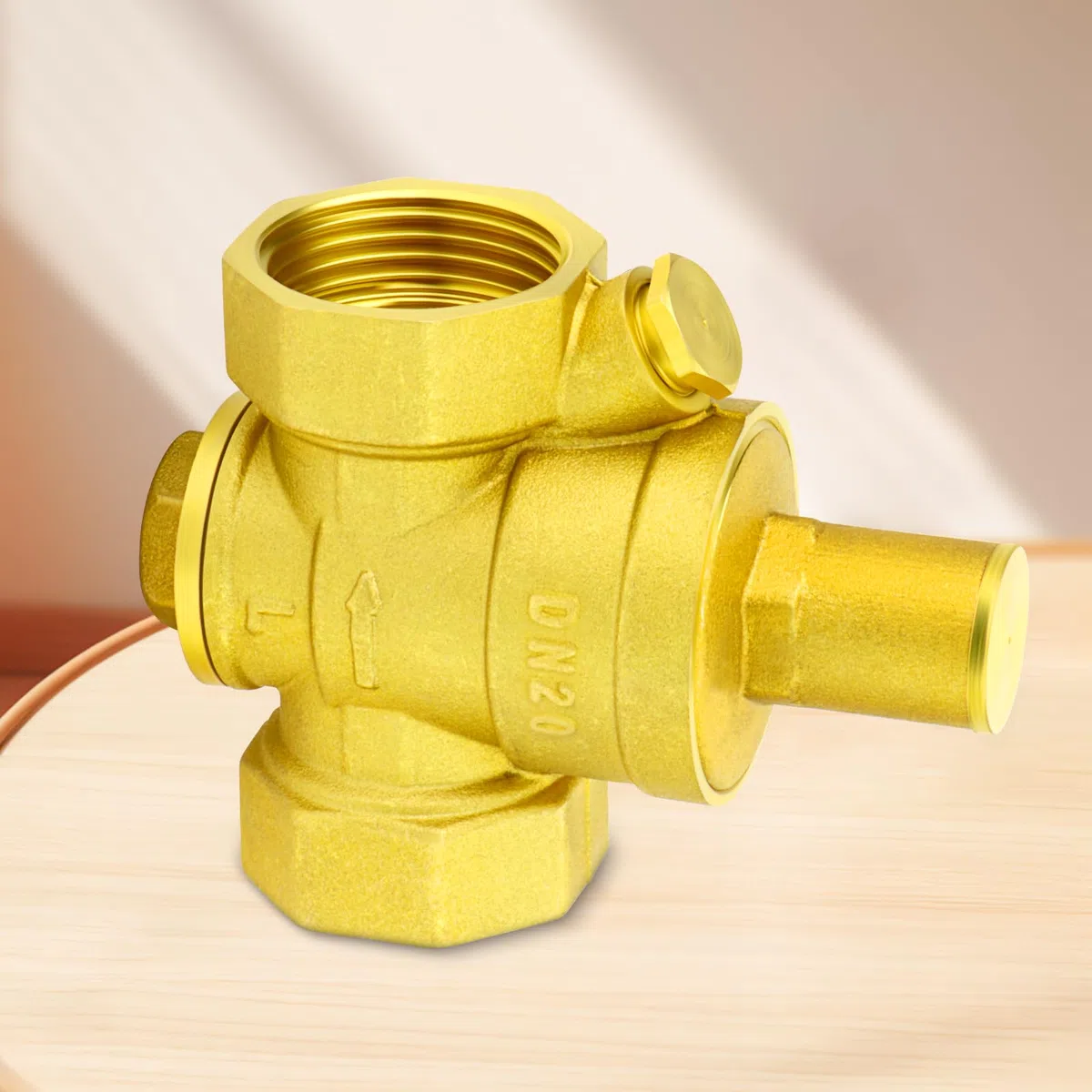 Válvula reguladora de presión de agua de latón, válvula reductora de presión ajustable de 3/4" BSP para autocaravanas, calentadores de agua y sistemas solares