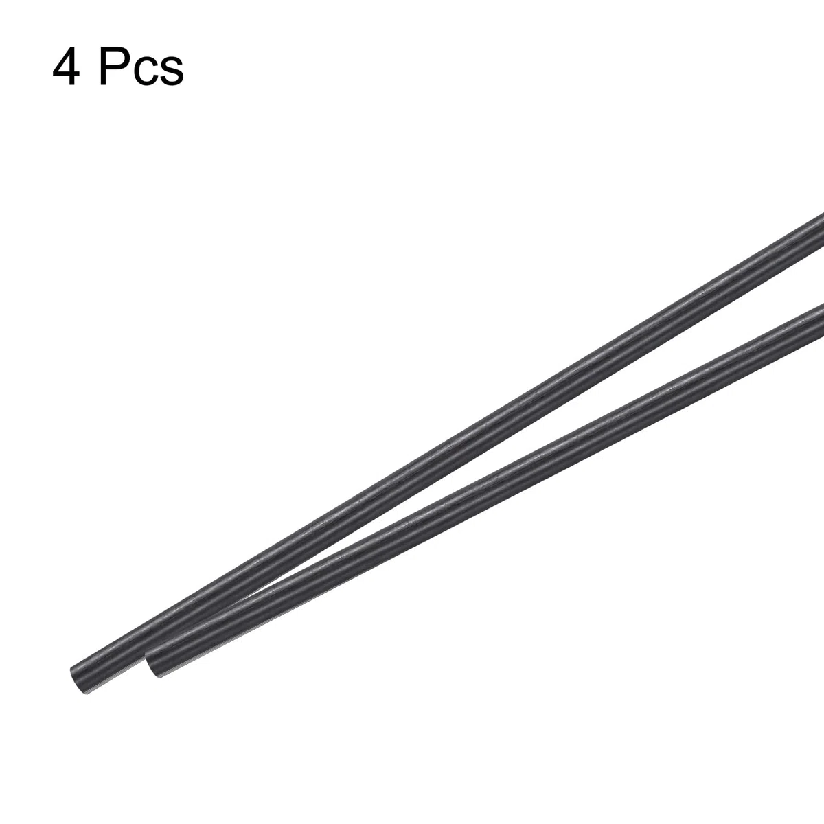 QUARKZMAN Varilla de Fibra de Carbono, Barra de Carbono de 6 mm x 400 mm para Aviones RC, Manualidades, Cometa, Tubo de Ala de Quadcopter, Reparación de Brazos, Paquete de 4