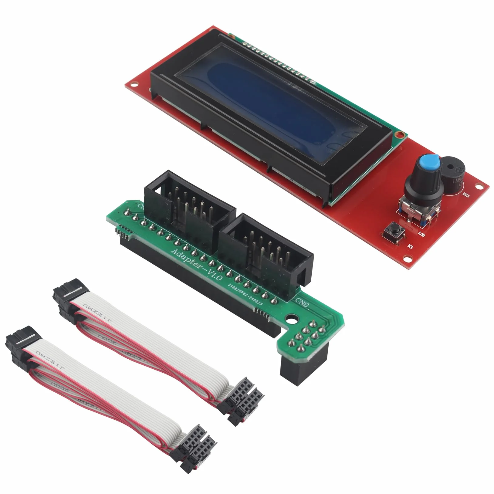 Módulo de controlador de pantalla inteligente LCD con adaptador y cable compatible con controlador de impresora 3D RAMPS 1.4 Arduino Mega Arduino RepRap Pololu Shield