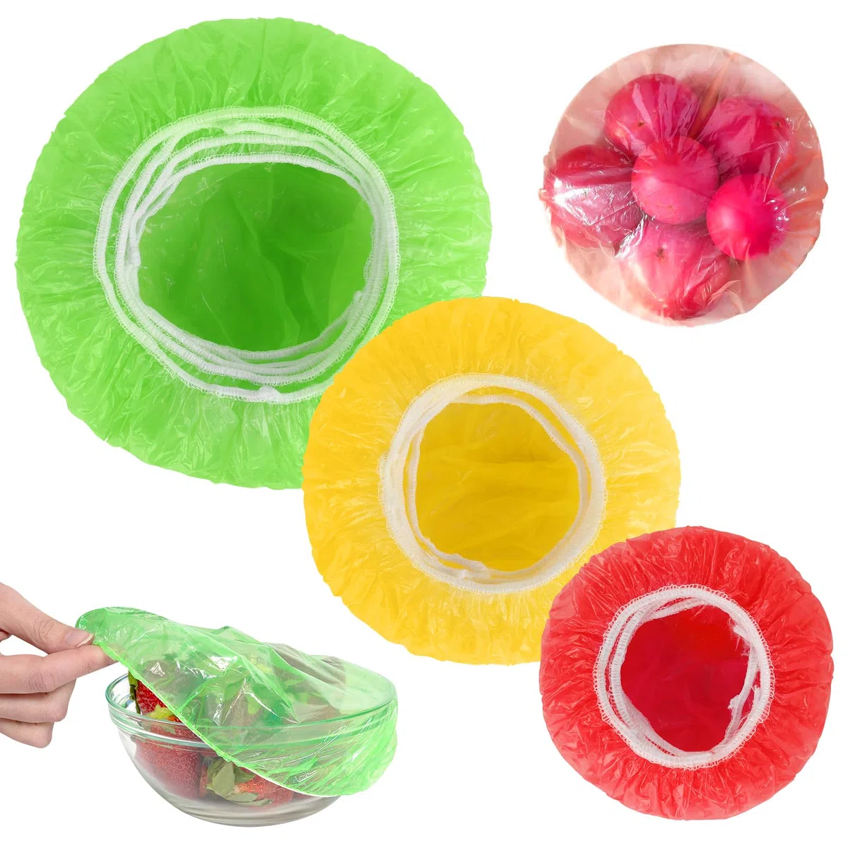 Funda protectora de alimentos Tapa de plástico para alimentos (60 unidades, reutilizable), diseño de caseta