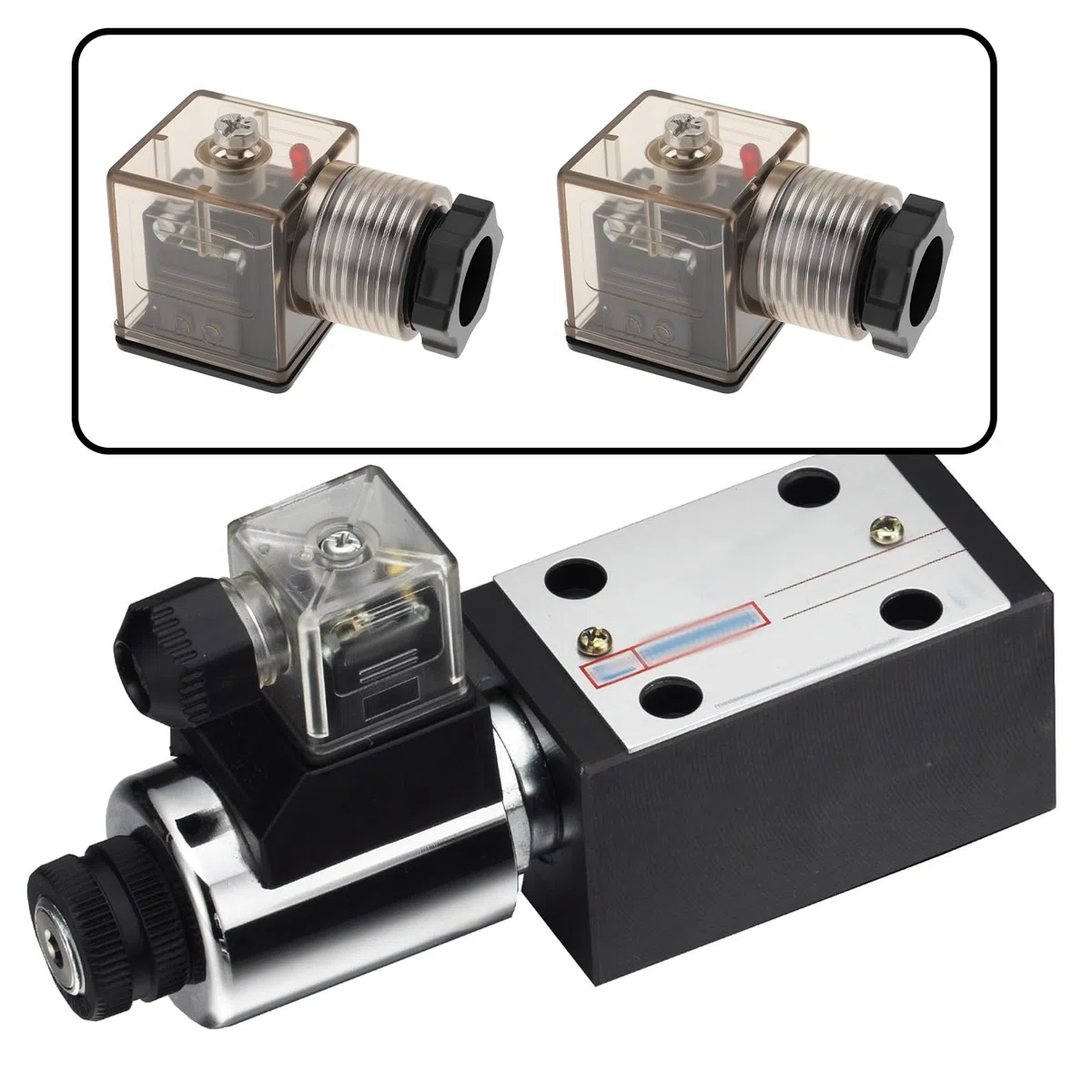 Conector de Bobina Solenoide DIN 43650 A 5 Unidades 24 V CC Tipo PG11 con LED 2 Polos Tierra U2
