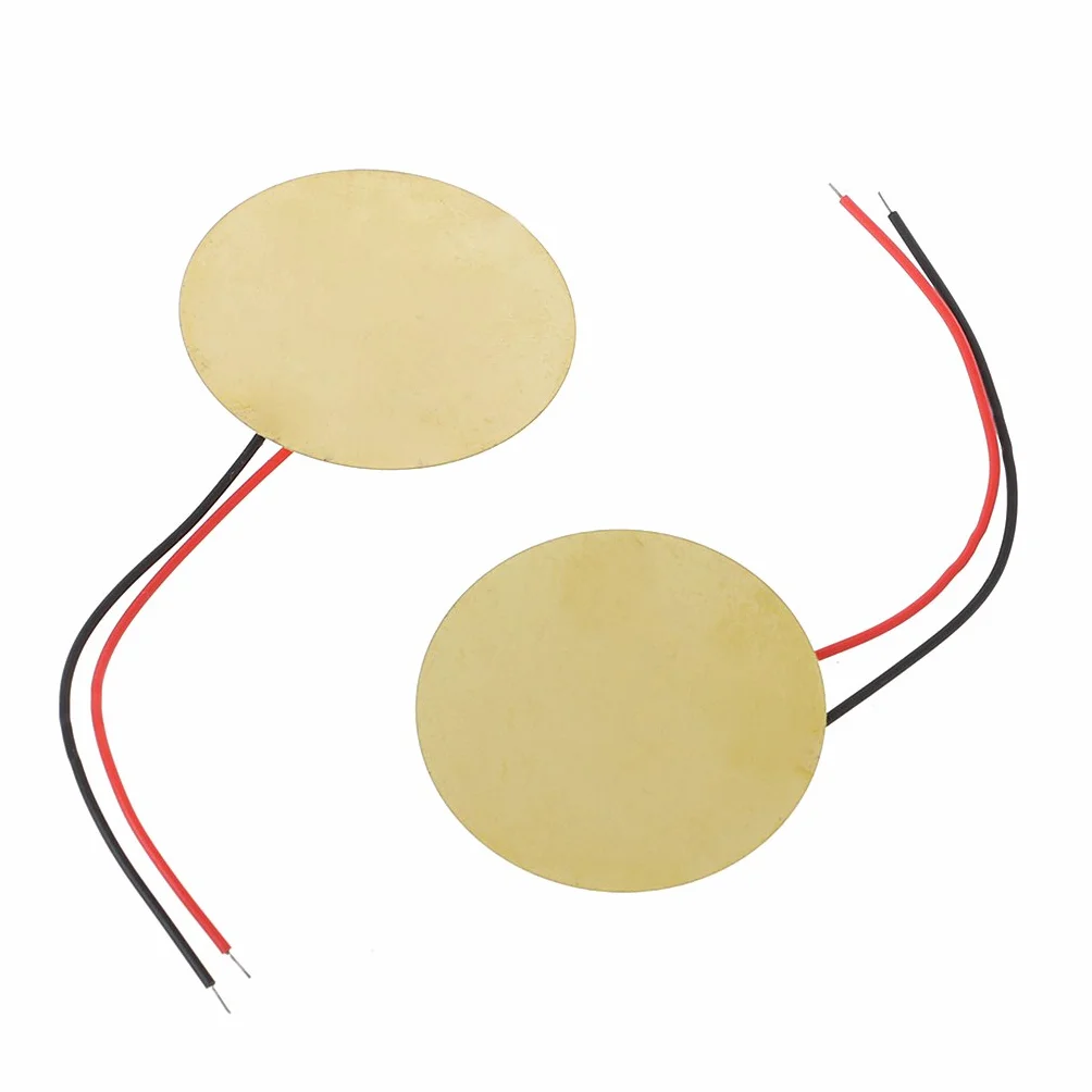10pcs 35mm Piezo Pickup Amplificadores piezoeléctricos Discos Piezo Elements zumbador Sounder Sensor Trigger Drum Disc + Cable Cobre Piezo Discos