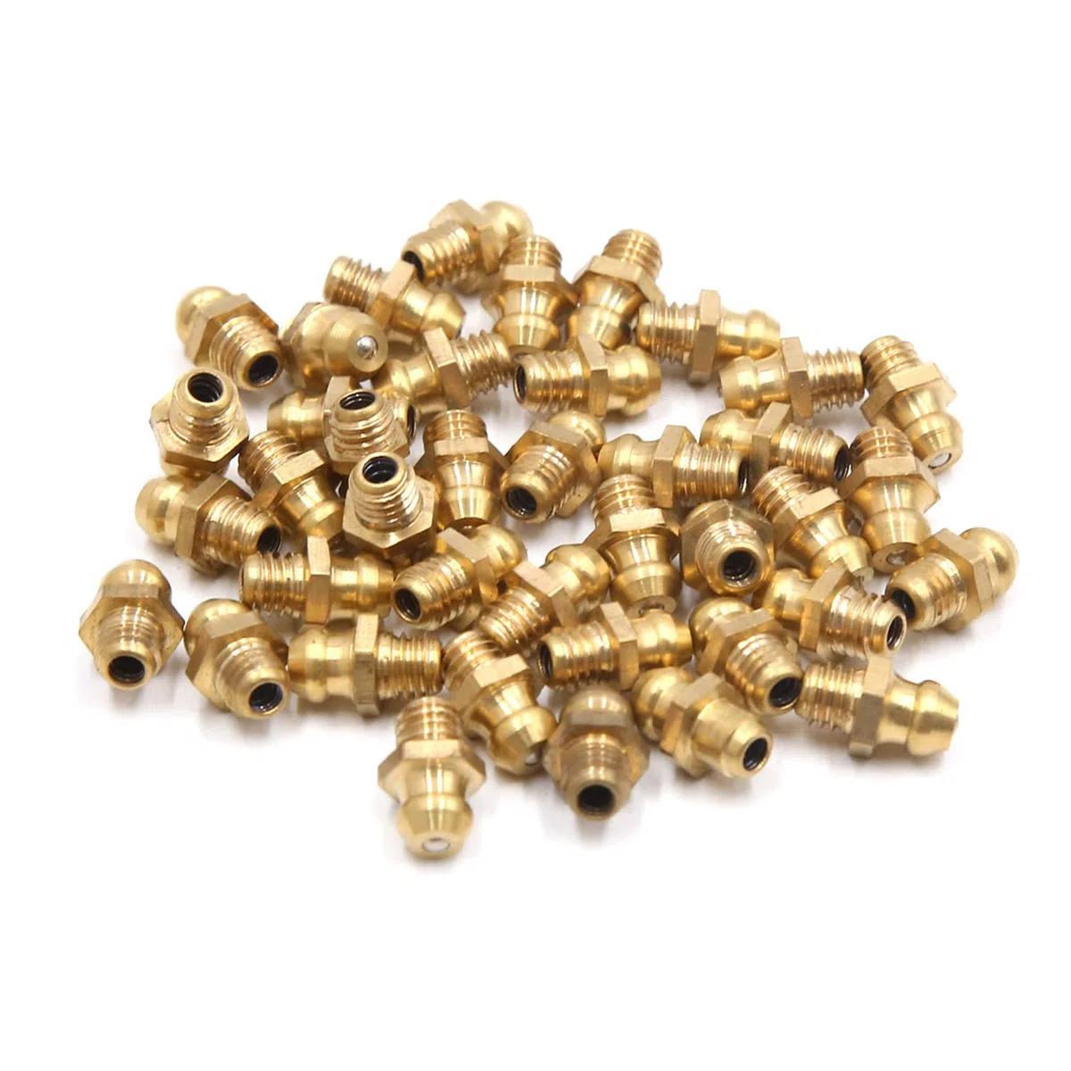 sourcing map 30uds M6 X 1mm Rosca Latón Engrasador Recto Pezón Boquilla Boquillas Engrasadoras