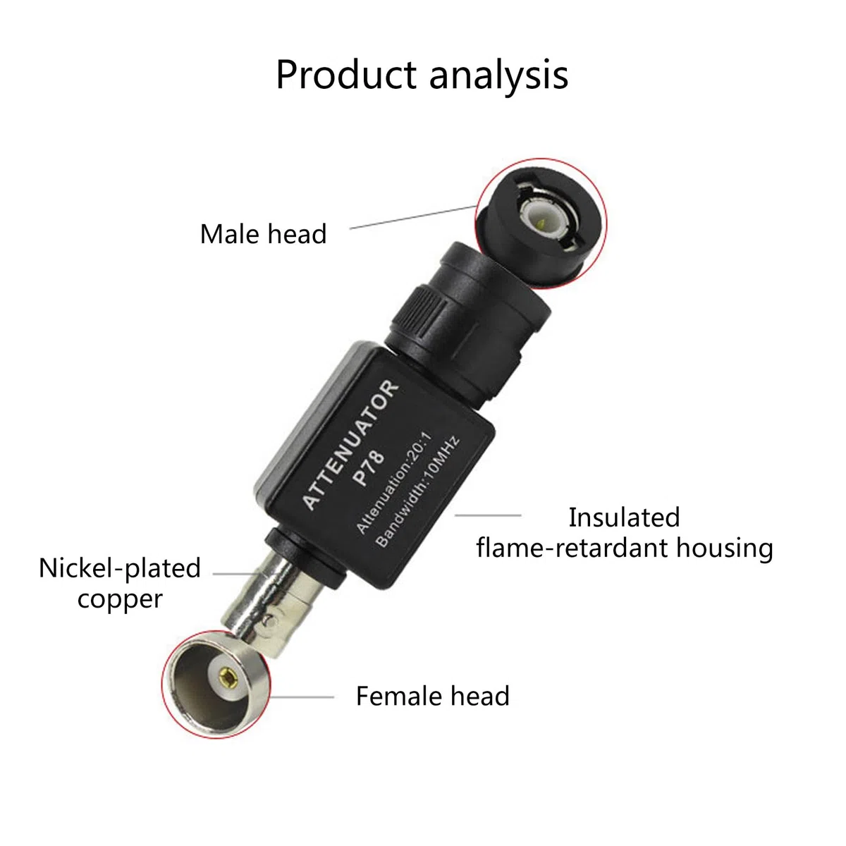 Osciloscopio atenuador P78 20:1, 10 MHz, atenuadores pasivos, generador de osciloscopio, 1 unidad de prueba singal