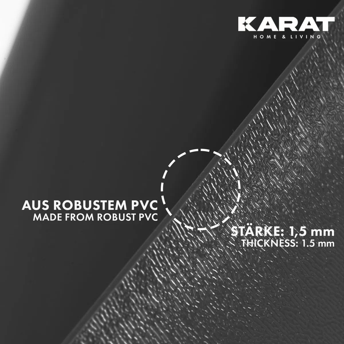 KARAT Neo - Esterilla protectora de suelo para suelos duros y silla de oficina para parqué laminado, grosor de 1,5 mm (gris oscuro, 90 x 150 cm)