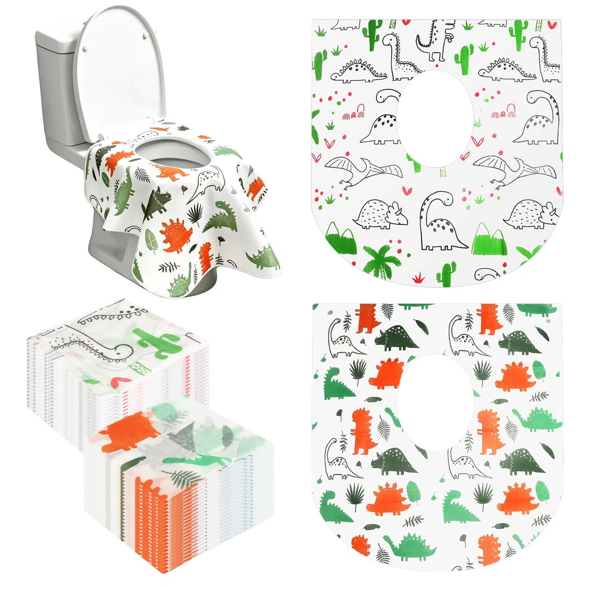 Juego de 40 fundas desechables para asiento de inodoro, material no tejido, desechables, antideslizantes, para viajes, viajes de negocios, inodoros abiertos