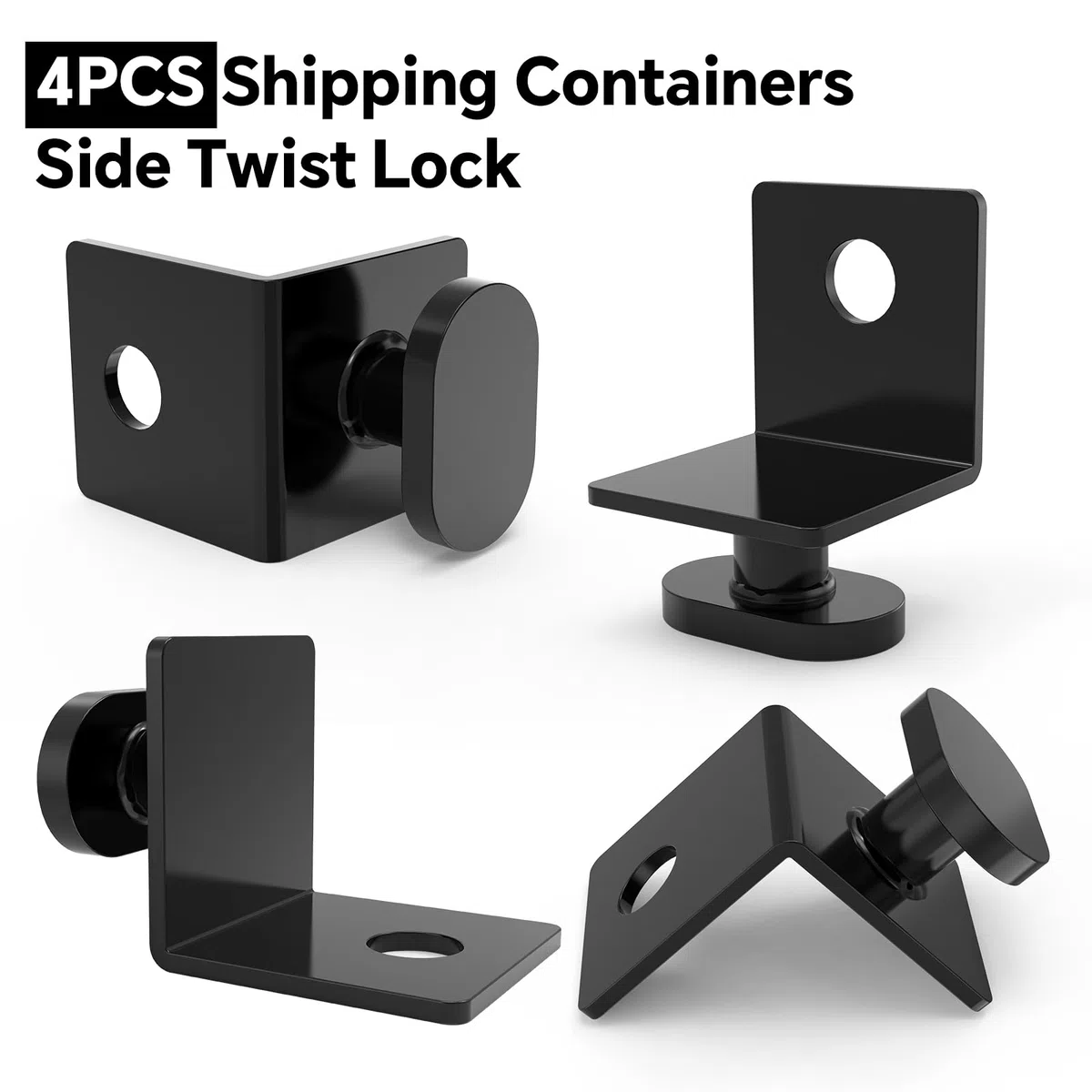 Paquete de 4 anclajes para contenedores de envío, contenedores de envío, bloqueo lateral, accesorios de contenedor de envío para anclar al suelo de roca o cemento
