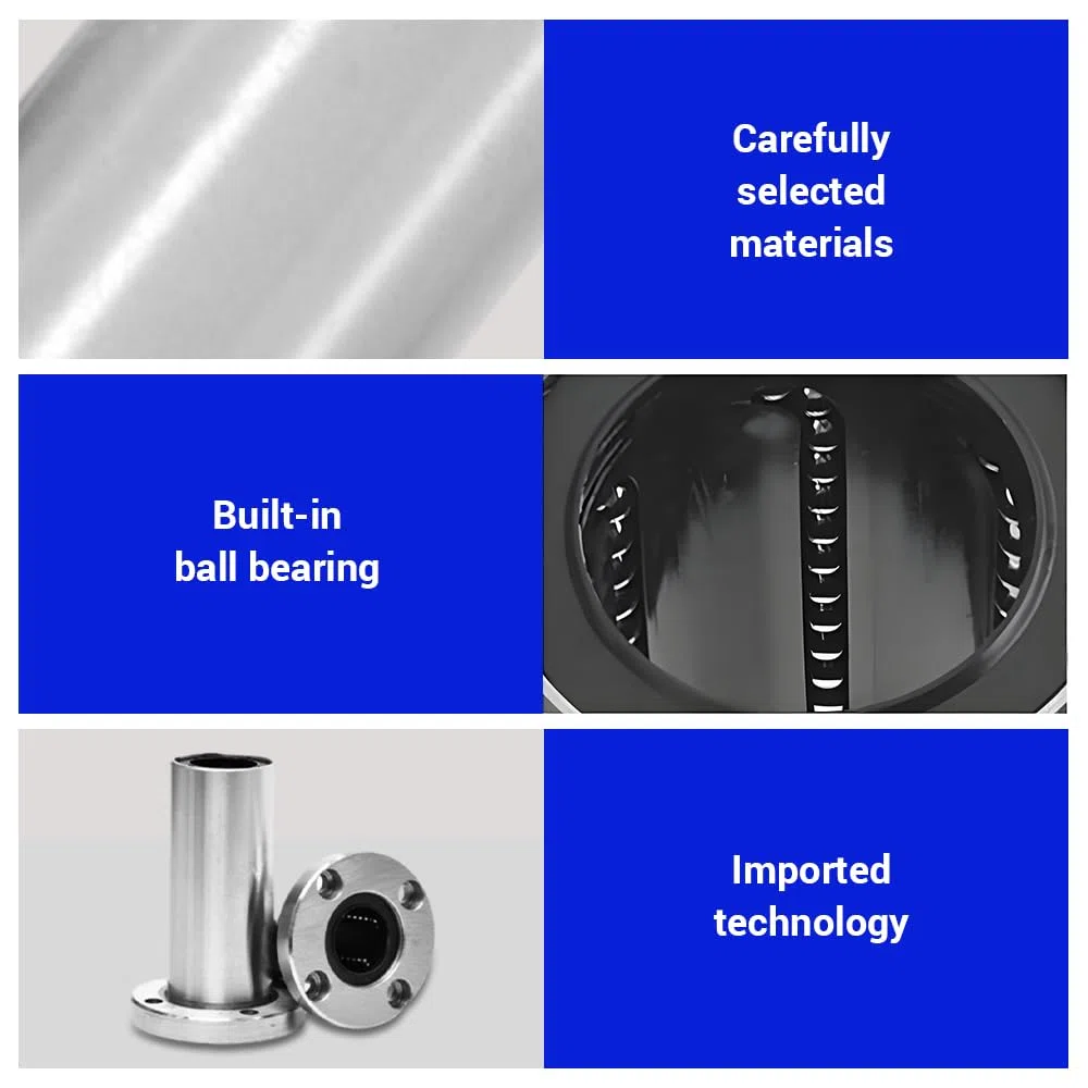 LMF20LUU Rodamientos lineales de bolas con brida redonda larga, diámetro interior de 20 mm, diámetro exterior de 32 mm, longitud de 80 mm con junta de goma doble para CNC, impresora 3D, 1 unidad