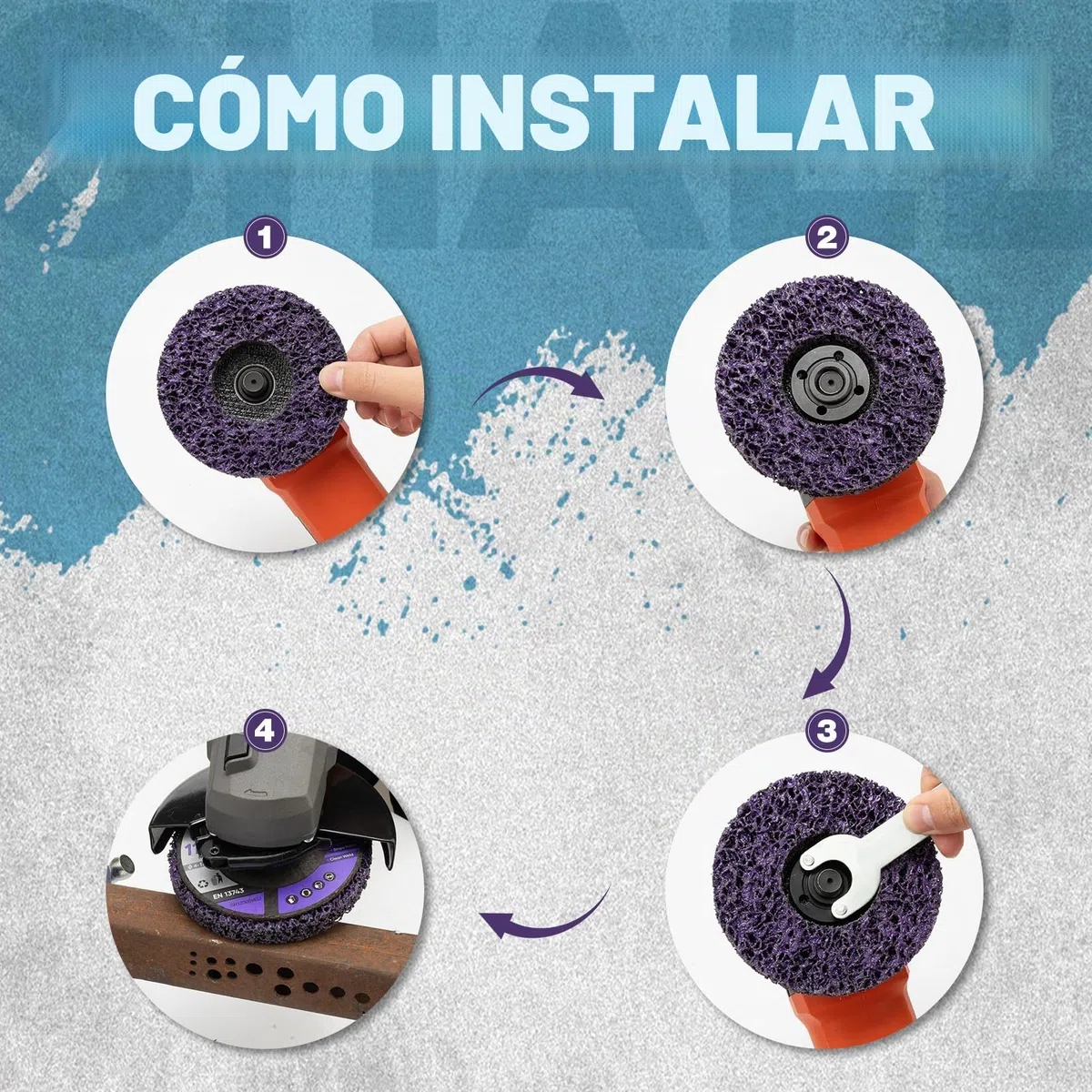 SHALL 6 Piezas Discos de desbaste, 115 mm Discos de Limpieza para, Adecuado para amoladoras angulares con un diámetro interior de 22,2 mm (7/8 pulgadas), utilizado para eliminar óxido.