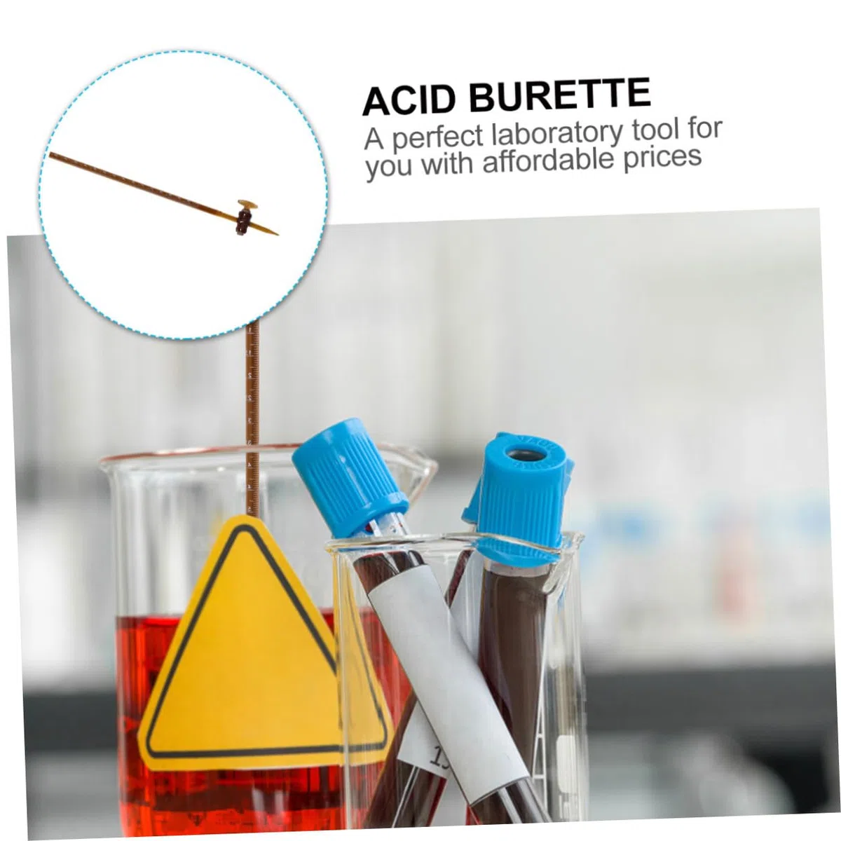 Bureta de Vidrio para Laboratorio Químico de 10ml, Resistente al Calor y Duradera, Adecuado para Estudiantes en Escenario de Laboratorio