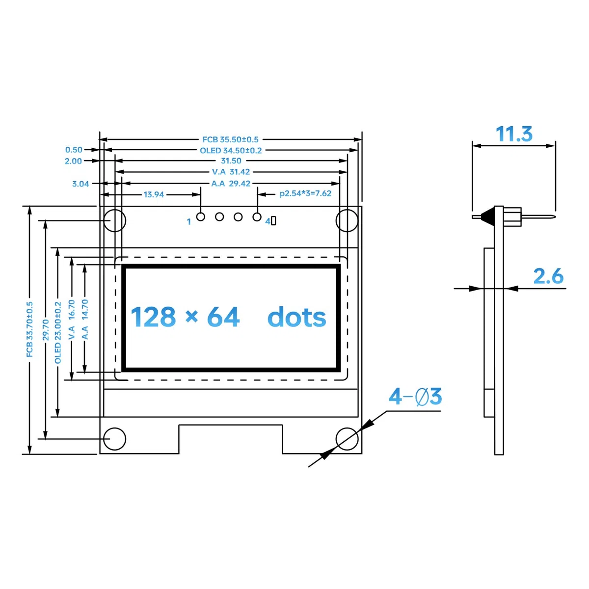 Módulo de pantalla OLED de 1,3 pulgadas, interfaz IIC I2C, controlador SH1106, módulo de visualización de pantalla de 128 x 64 píxeles, compatible con Arduino y Raspberry Pi