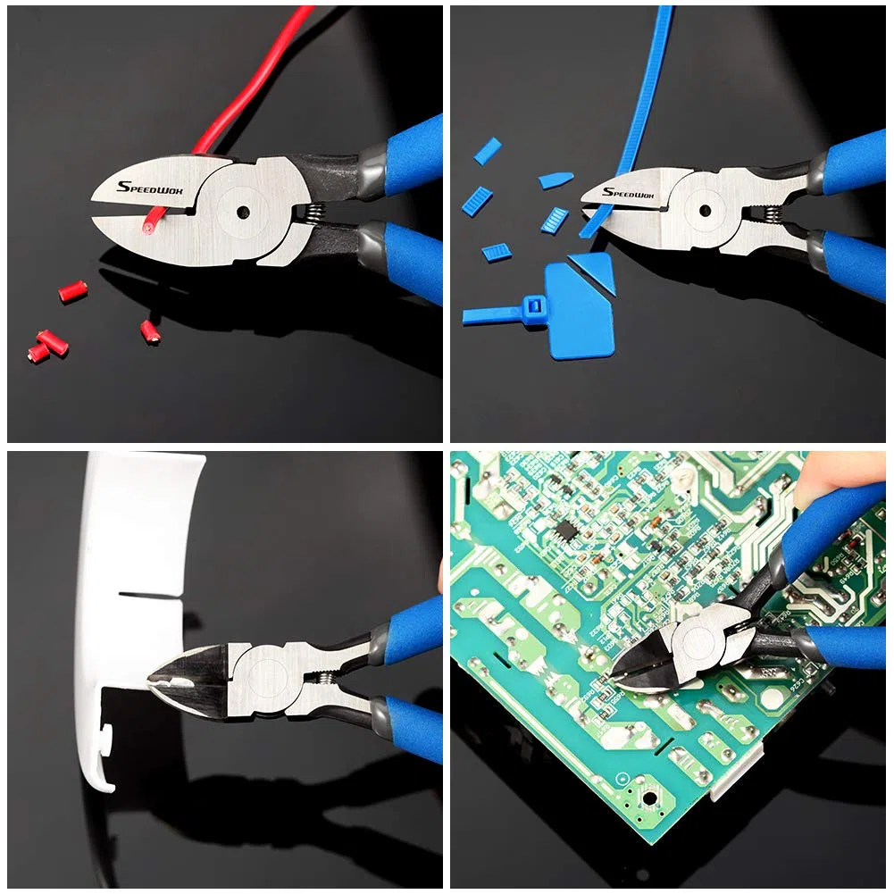 SPEEDWOX Cortadores de descarga de 4 – 1/2 pulgadas mini alicates de microplástico corte de alambre en ángulo acero de alto carbono alta palanca con herramientas de resorte fabricación de joyas