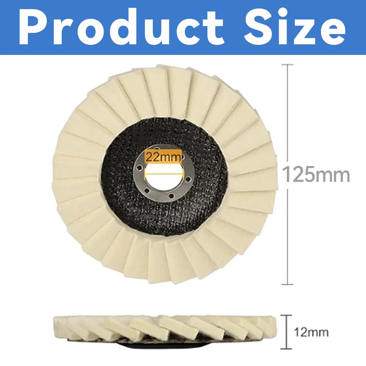 Alrens 5 unidades de disco de pulido de 125 mm amoladora angular de fieltro para lijado y pulido de pintura, madera, plástico