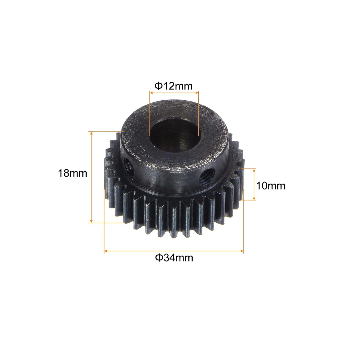 sourcing map 1Mod 32T Piñón Engranaje 12mm Diámetro Endurecido Acero Motor Cremallera Espolón Engranaje con Paso para RC Coche Camión Buggy Engranaje