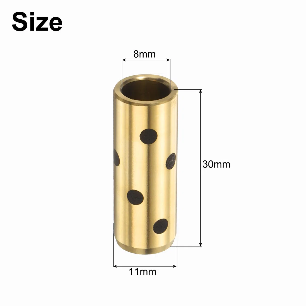 QUARKZMAN 4 Piezas de Cojinetes de Manga 8mm de Diámetro Interior X 11mm de Diámetro Exterior X 30mm de Altura, Casquillos de Bronce Grafito Sin Aceite Envueltos, Cojinete de Bronce Fundido