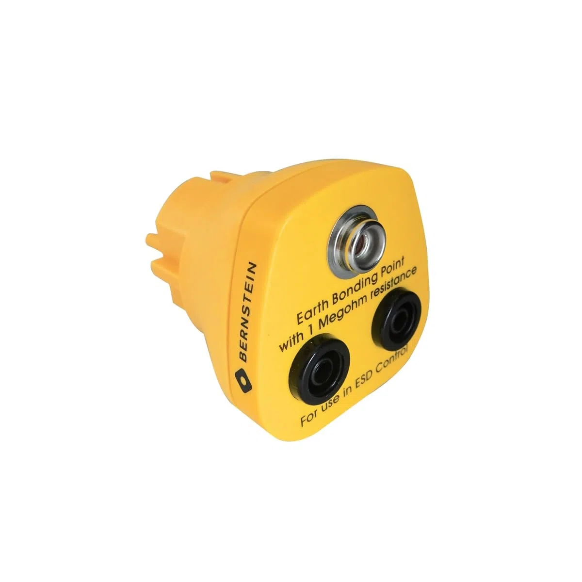 Conector de tierra ESD de ámbar – Botones de presión de 10 mm y conectores banana de 4 mm | Tierra personal perfecta con resistencia de 3 x 1 megaohm para enchufes de la UE