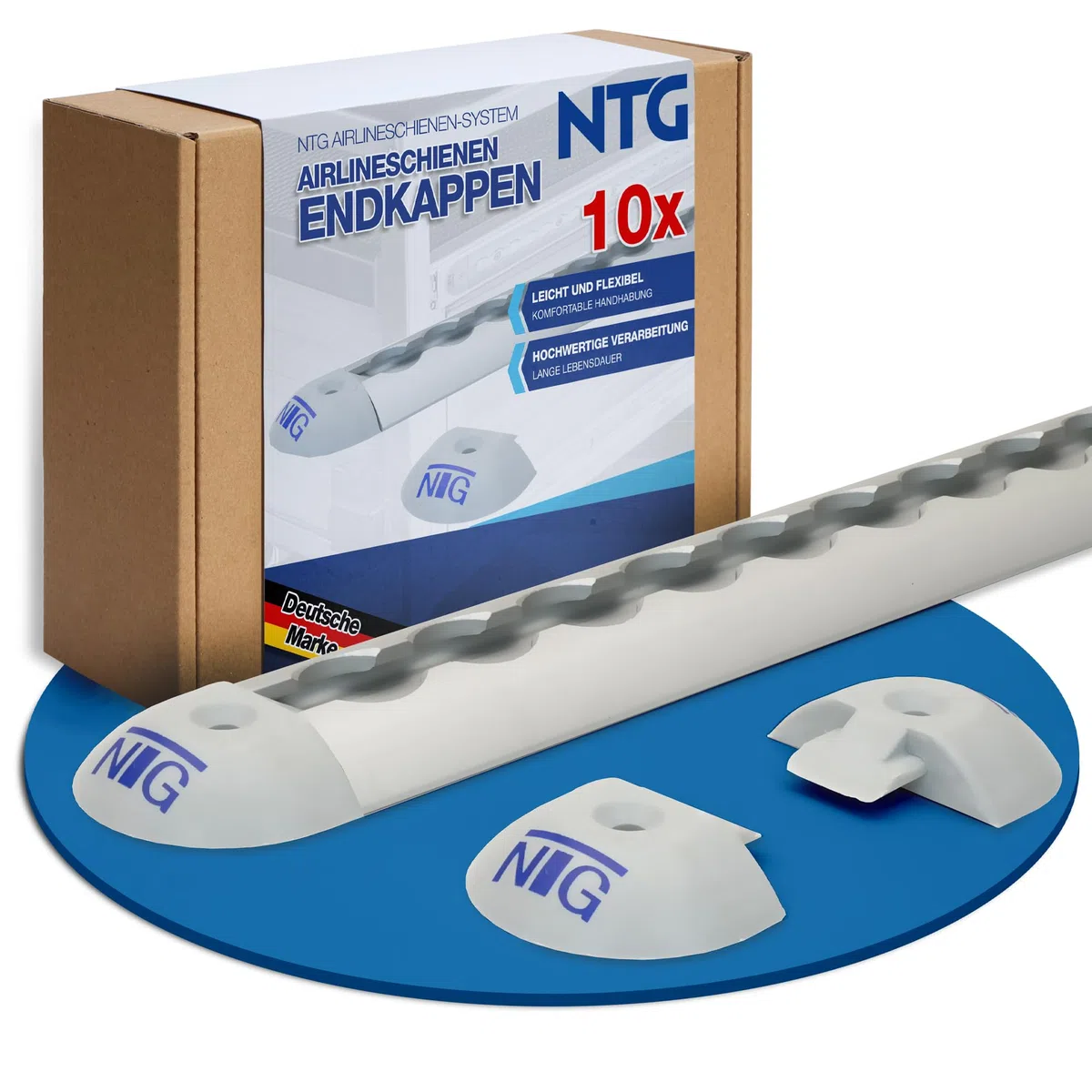 NTG 10 tapas de extremo para carril de aerolínea, forma redonda de plástico