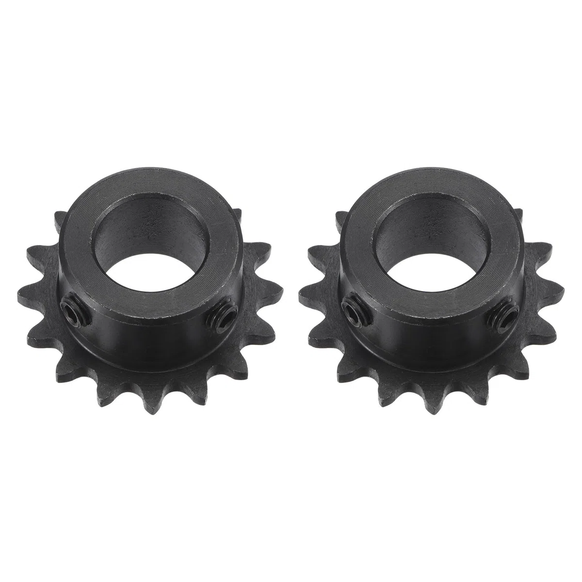 sourcing map #25 Cadena Rodillo Piñón, Diámetro 15mm Paso 1/4" 16 Dientes Simple Strand Piñón para Cadena Rodillos 25 Acero Carbono C45, con Pernos Ajuste para la Cadena ISO 04C, 2uds