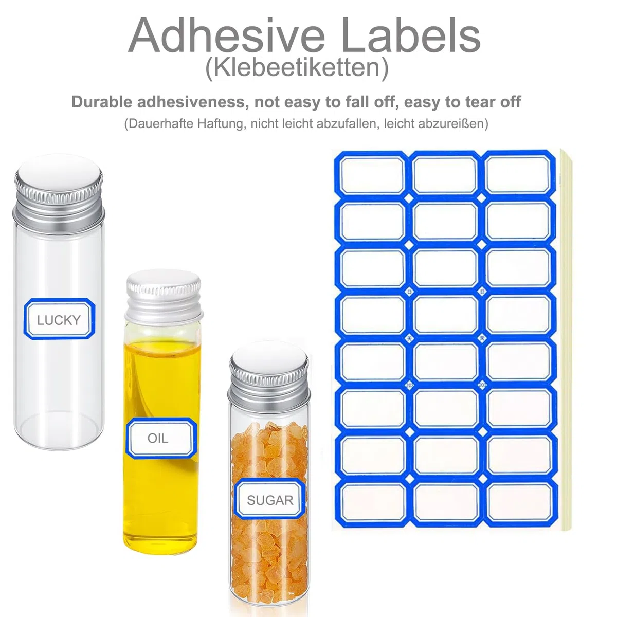 Tubo de Ensayo, ZEEROQOLAB 60 piezas 10ml Frascos de Vidrio Pequeños con Tapa de Aluminio, Frascos Transparentes para Muestras, Incluye Cepillo de Limpieza y Etiquetas Autoadhesivas