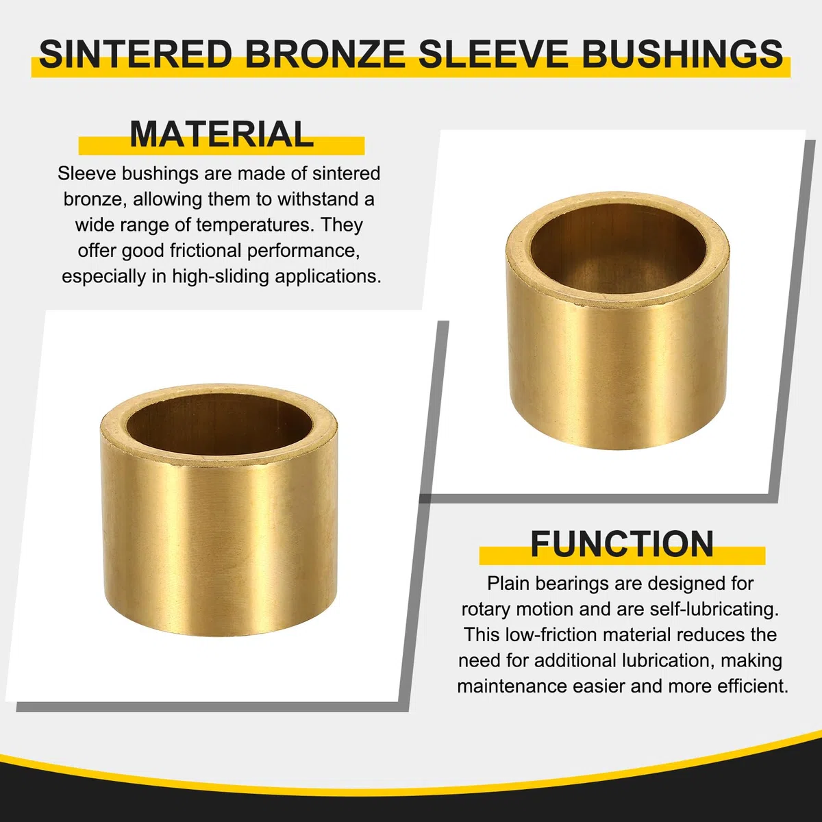 QUARKZMAN 10 Piezas De Cojinetes De Manga 12mm Diámetro Interior X 16mm Diámetro Exterior X 12mm Longitud Cojinetes Autolubricantes De Bronce Sinterizado