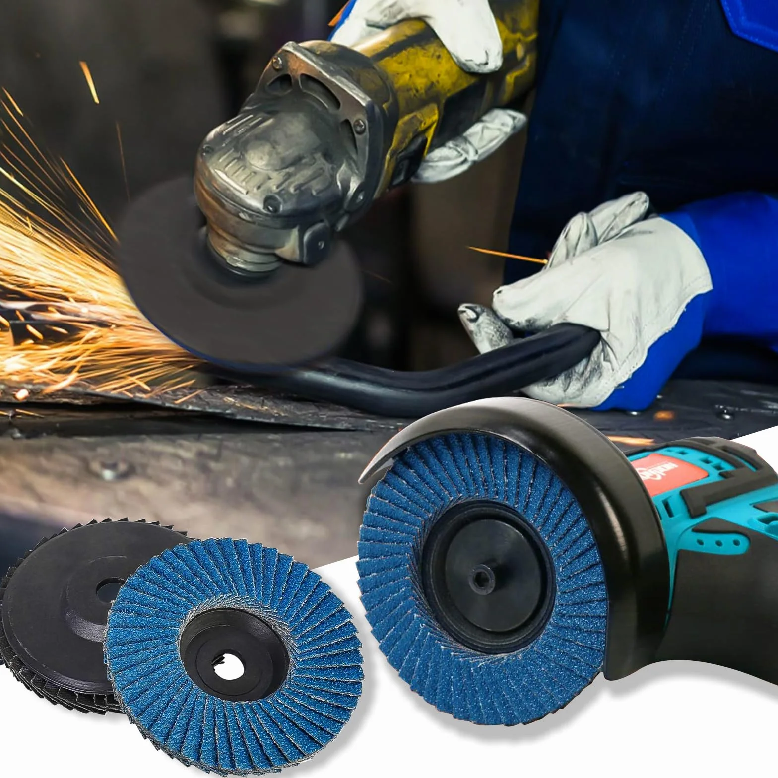 12 discos de láminas, discos de 76 mm, grano 40/60/80/120, discos de láminas, adecuado para amoladoras angulares y máquinas pulidoras (azul)