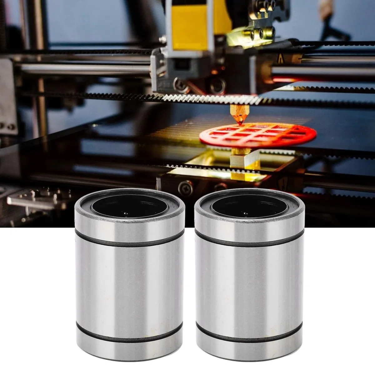 Rodamientos de bolas lineales LM35UU, 2 uds., 35mm ID 52mm OD 70mm de ancho, buje de rodamiento de bolas de eje de movimiento lineal para máquina CNC de impresora 3D