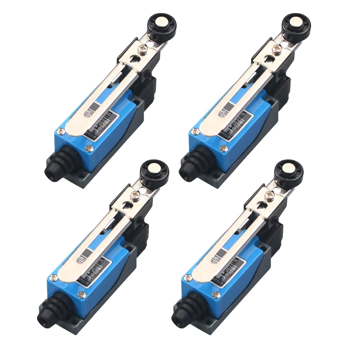 4 unidades de interruptores de límite ajustables: interruptor de límite Lever 1NC 1NO con palanca de 5 cm ajustable, interruptor de cambio automático ME-8108 Limit Switch, interruptor de posición