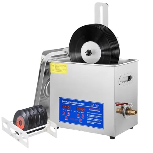 Máquina de limpieza ultrasónica, limpiador ultrasónico de discos de vinilo, sistema de doble cara con rotación automática y temporizador para restauración profesional.
