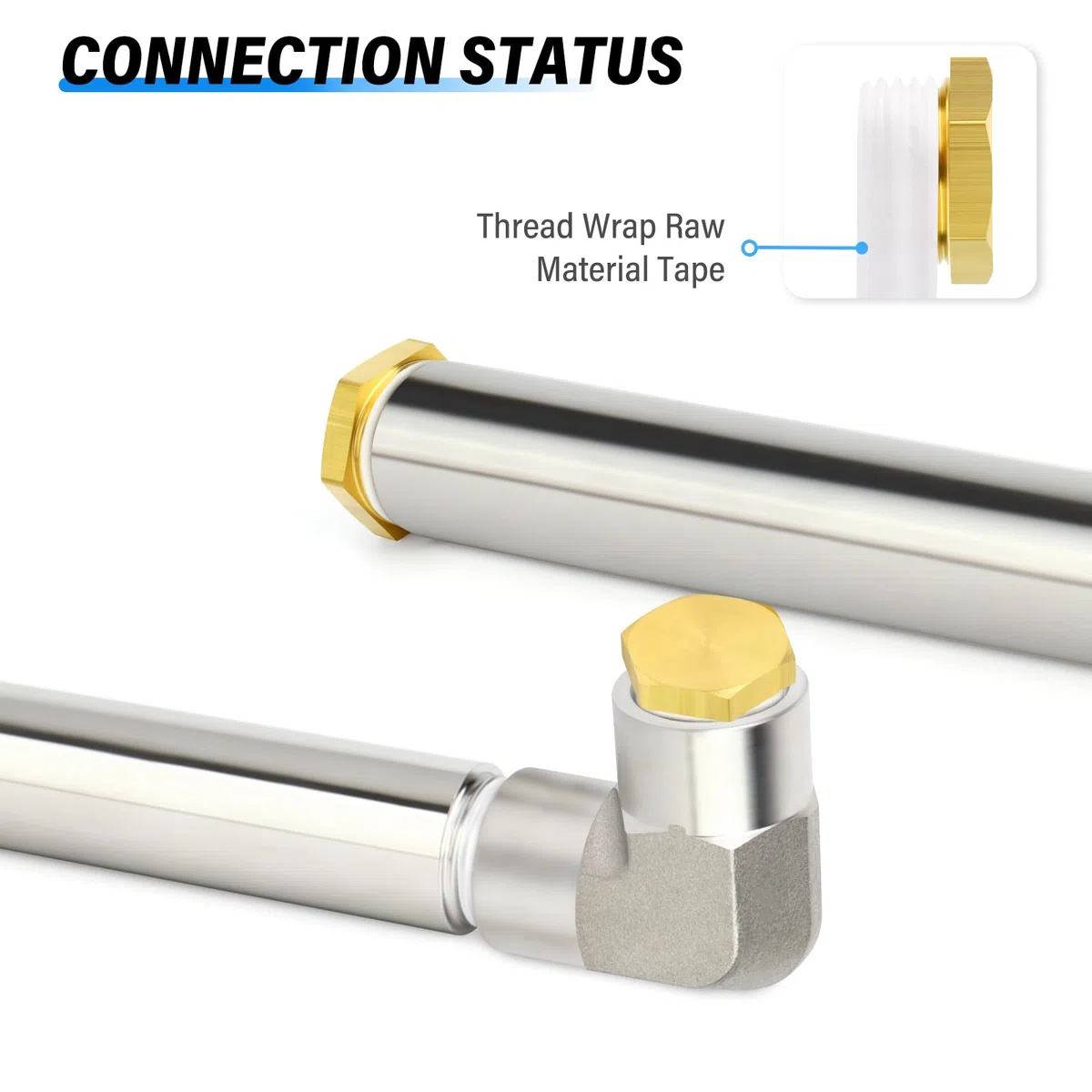 TAILONZ PNEUMATIC 20 Piezas Latón Rosca Externa Hexagonal Racor 1/8" 1/4" 3/8" 1/2" BSP Macho