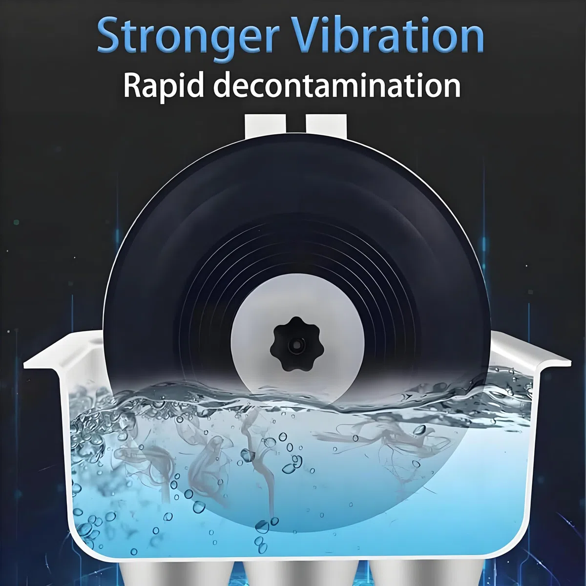 Máquina de limpieza ultrasónica, limpiador de discos ultrasónico con temperatura ajustable y rotación automática para el cuidado profesional del vinilo.