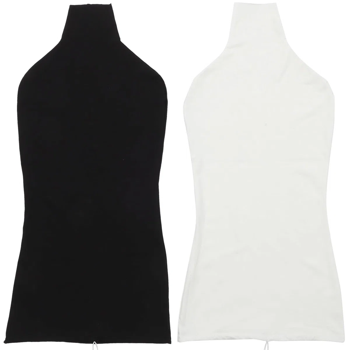 Funda de Tela de Algodón Elástica para Mannequin Femenino, Cubierta Ajustada para Fotografía y Venta Online, Pack de 2 Piezas en Negro y Blanco