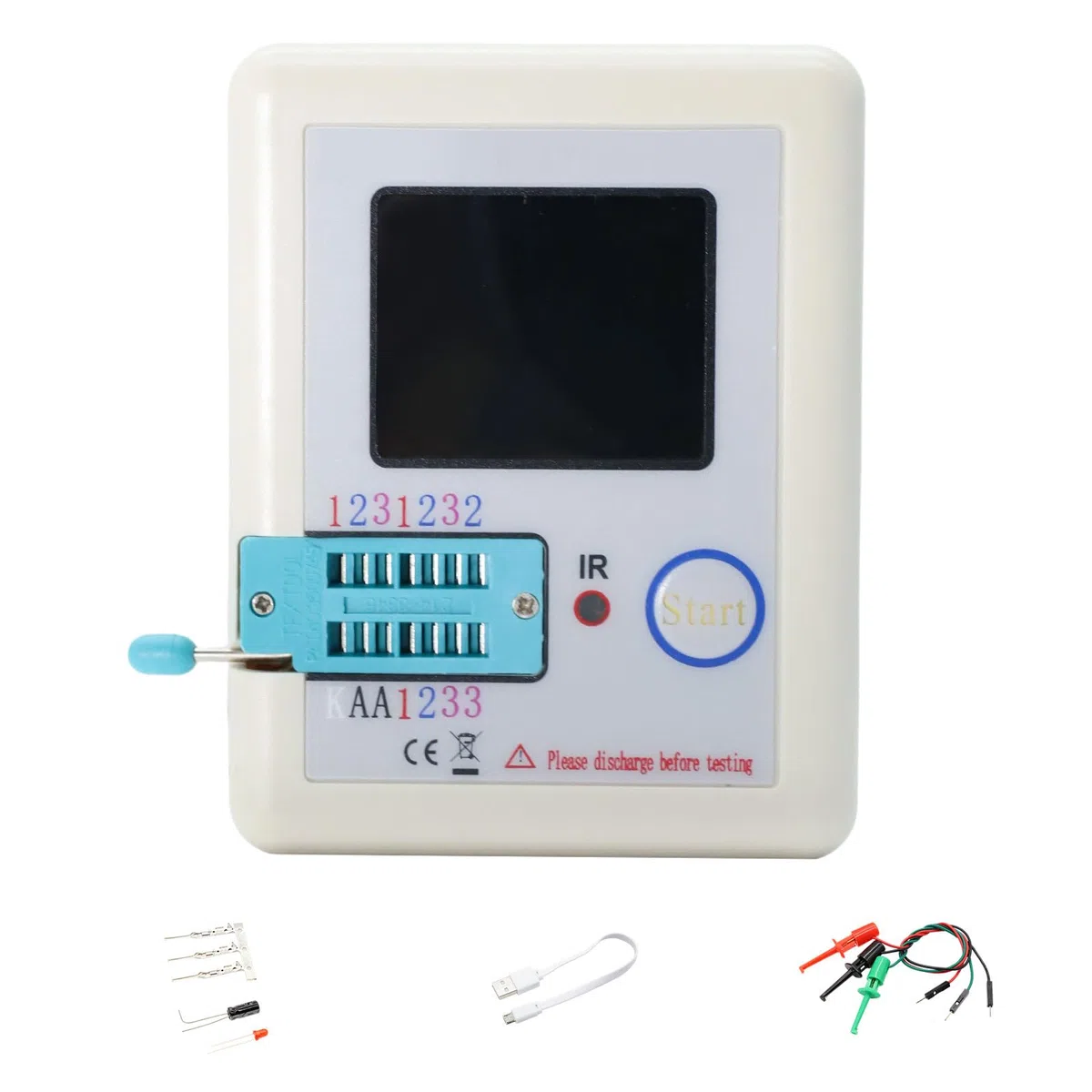 RUIZHI LCR-T7 - Probador de transistor multifunción - Medidor ESR TFT para diodo Triodo Resistencia - LCR TC1