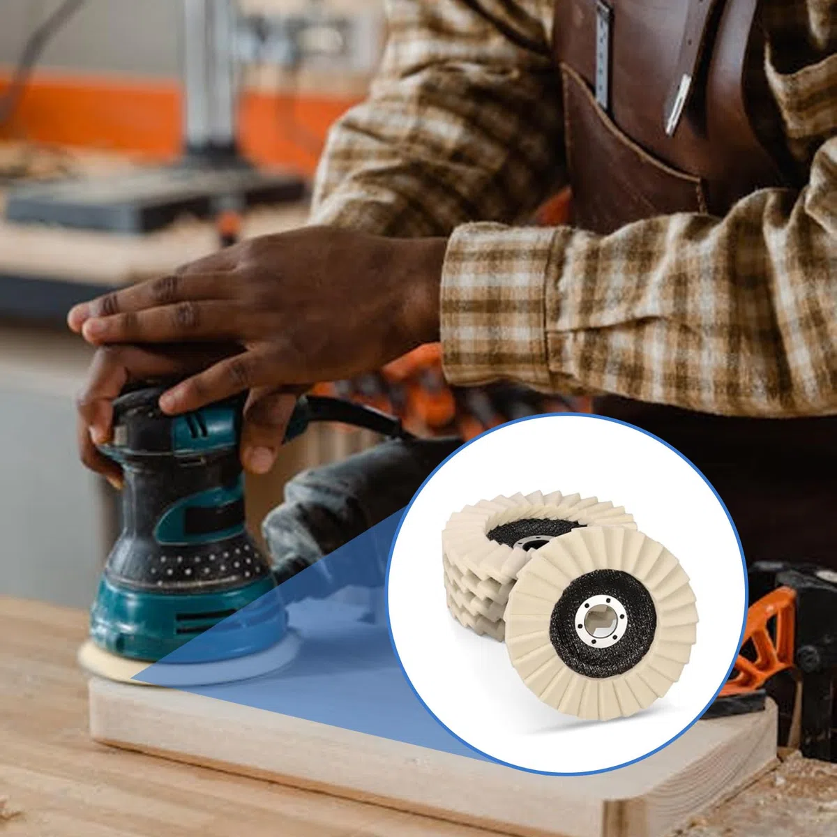 Alrens 5 unidades de disco de pulido de 125 mm amoladora angular de fieltro para lijado y pulido de pintura, madera, plástico