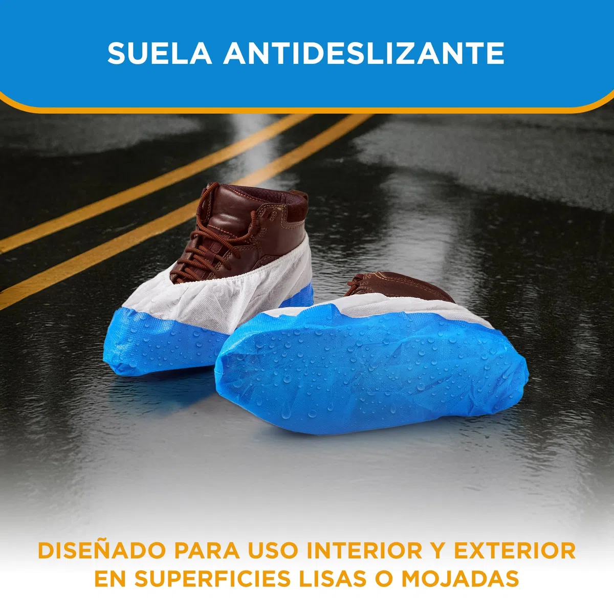ISC Hygiene & Safety 50 Cubiertas para zapato/Cubrezapatos con suela de 9 gramos, reforzada, antideslizante, extra resistente. Impermeable a líquidos, unitalla, buen ajuste, y Desechables.