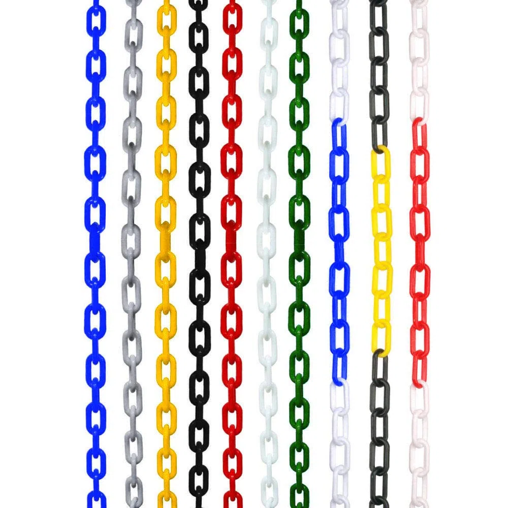 SUPERTOOL Cadena de plástico para valla de jardín de 6 mm x 5 m (5 colores, color negro)