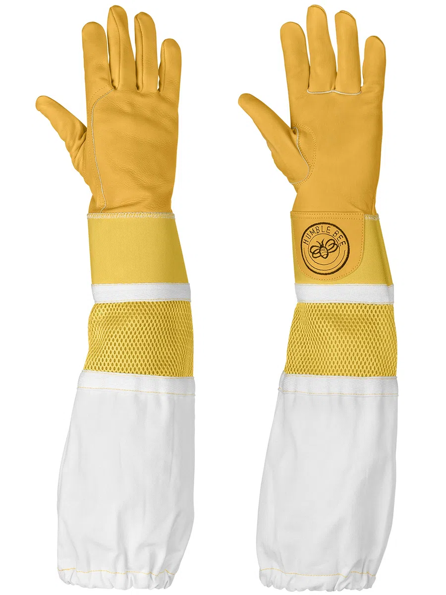 Guantes de Apicultura de Piel de Vaca con Puños Reforzados y Ventilados