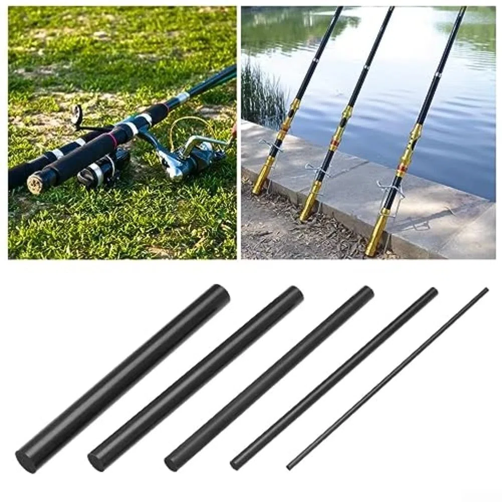 Kit de reparación de caña de pescar, tubo de fibra de carbono de 1 mm a 10 mm de diámetro por 10 cm de longitud para soluciones de fijación de caña rota (kit1)