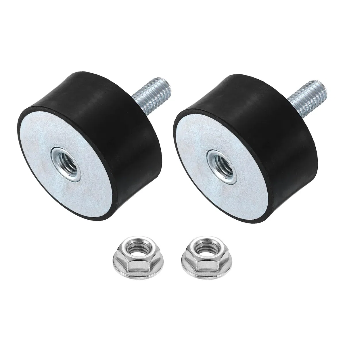 QUARKZMAN 2Pcs M8x20mm Soporte de Caucho Goma, 40x20mm(DxH) Aislamiento de Vibraciones Cilíndrico de Goma Amortiguador de Vibraciones con Tuerca de Coche Compresores de Aire