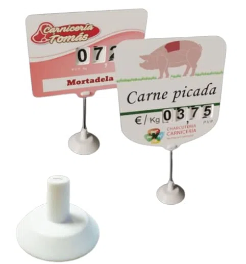 BALSAT Peana/Soporte Para Portaprecios De Pincho. Bases para portaprecios, Soporte para portaprecios de pincho carniceria - Paquete De 12 Ud.