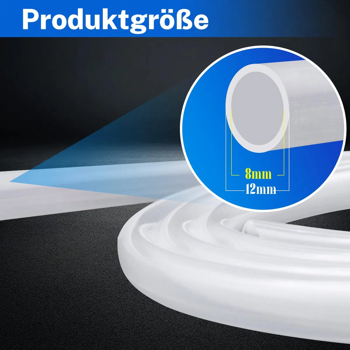Tubos de Silicona Transparentes, Manguera Flexible de Grado Alimenticio, 8 mm ID x 12 mm OD, para Transferencia de Agua y Aire
