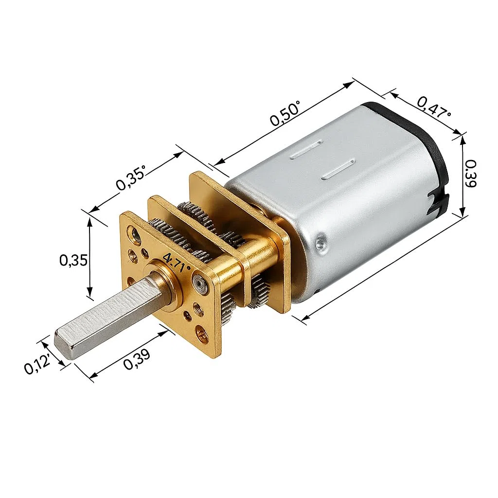 1x Mini Motor Eléctrico de Engranaje DC 6V 150RPM, GA12-N20, con Caja Reductora, Bajo Ruido, Componentes de Transmisión Mecánica, Motor de Reducción de Velocidad.