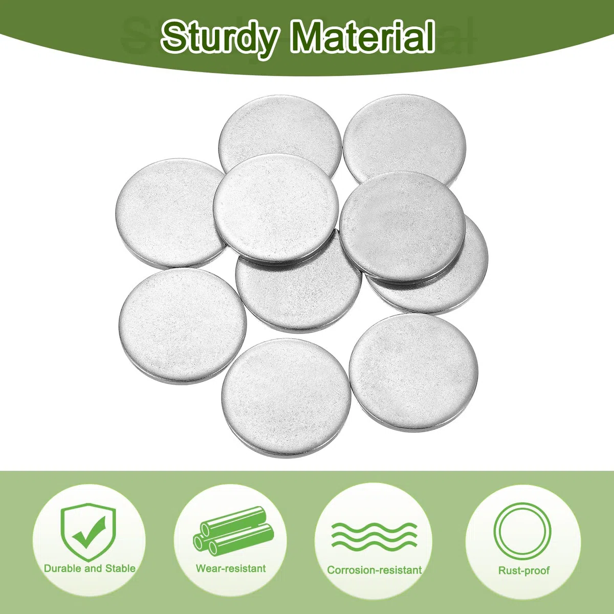 QUARKZMAN 20Pcs Disco de Acero Inoxidable, 1 3/16" (30mm) Diámetro 0.1" (2.5mm) Grosor Placa Redonda Plana de Acero Inoxidable 304 en Blanco para Manualidades, Estampado de Metal y Joyas