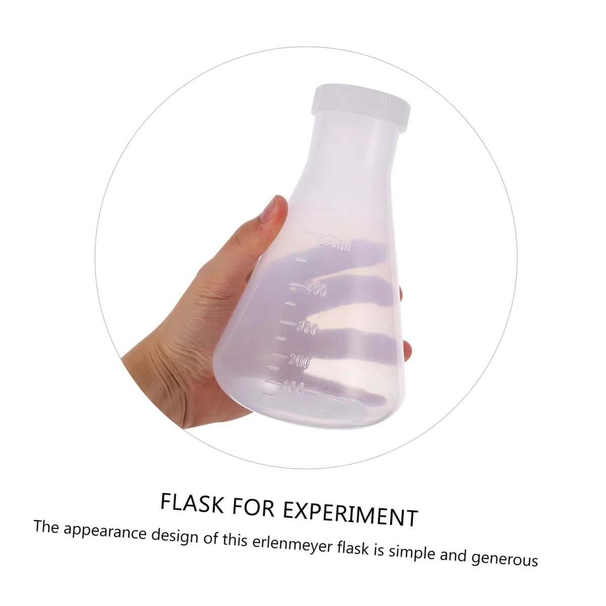 SHOWERORO Matraz De Plástico Cónico Tapa Set De 3 Piezas (100/250/500ml) Matraz De Laboratorio Transparente Para Química y Experimentos