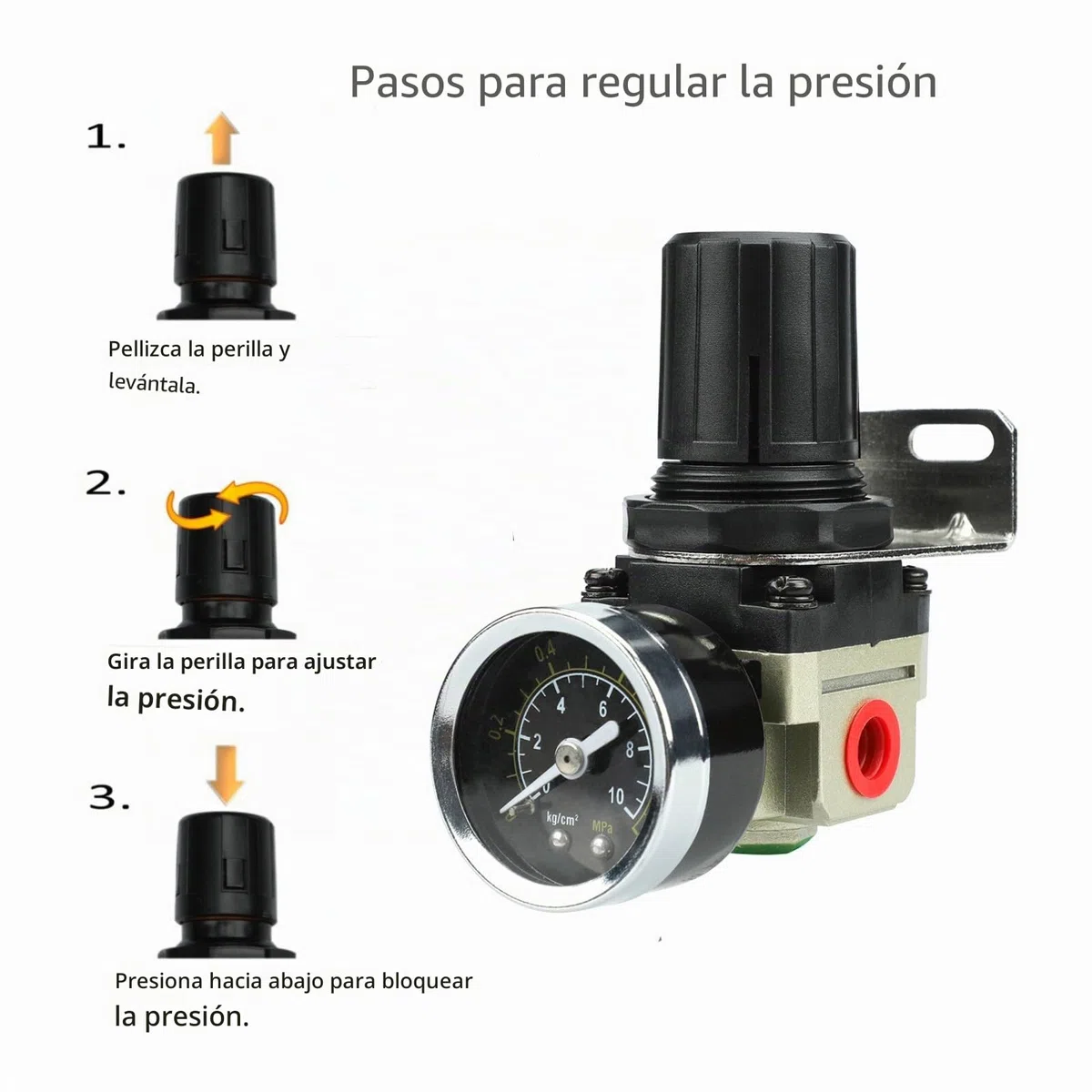 Regulador de presión reductor de presión para compresor de aire comprimido, 1/4 de pulgada