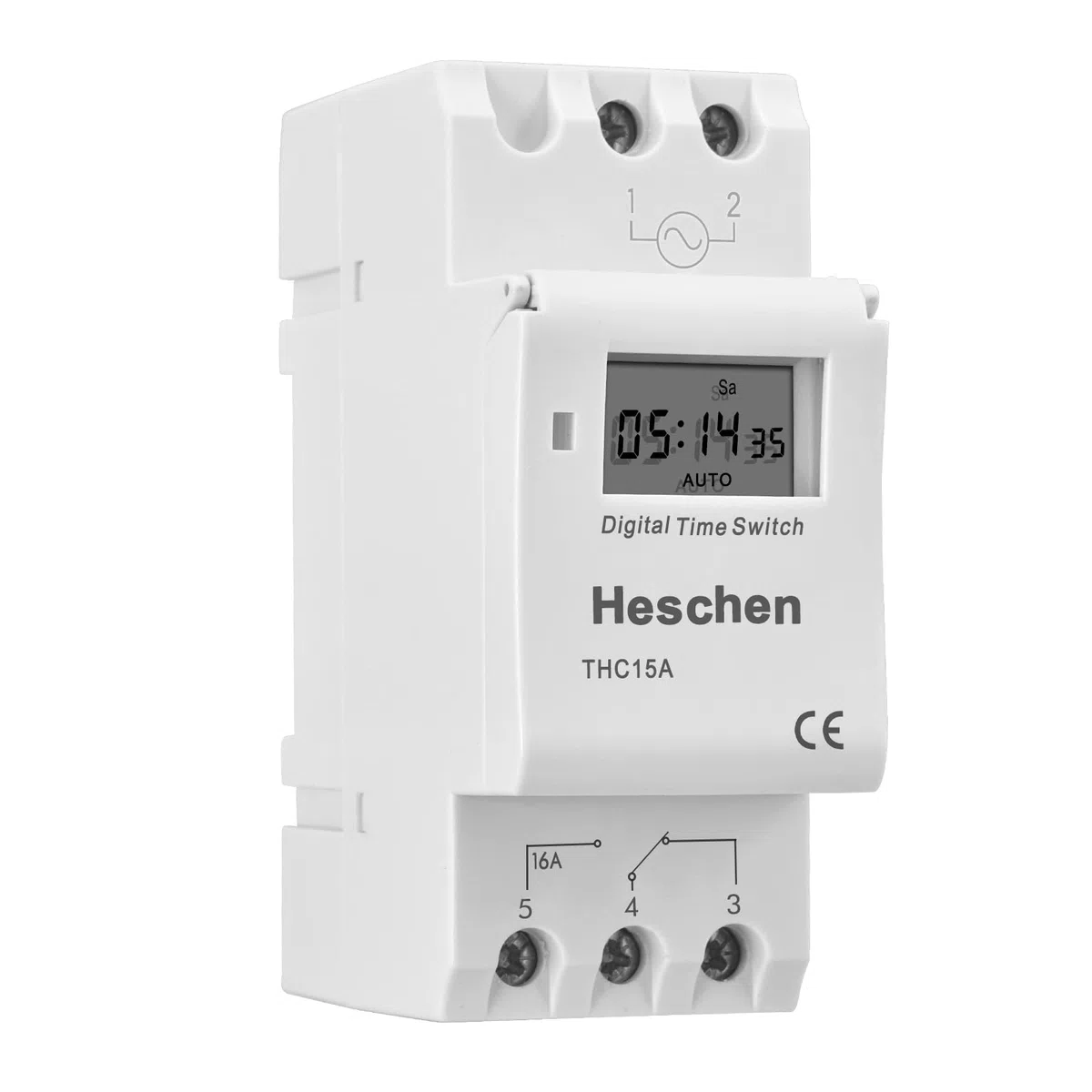 Heschen Digital LCD fuente de alimentación interruptor eléctrico THC15A DC24V 16A SPST 35mm DIN Rail